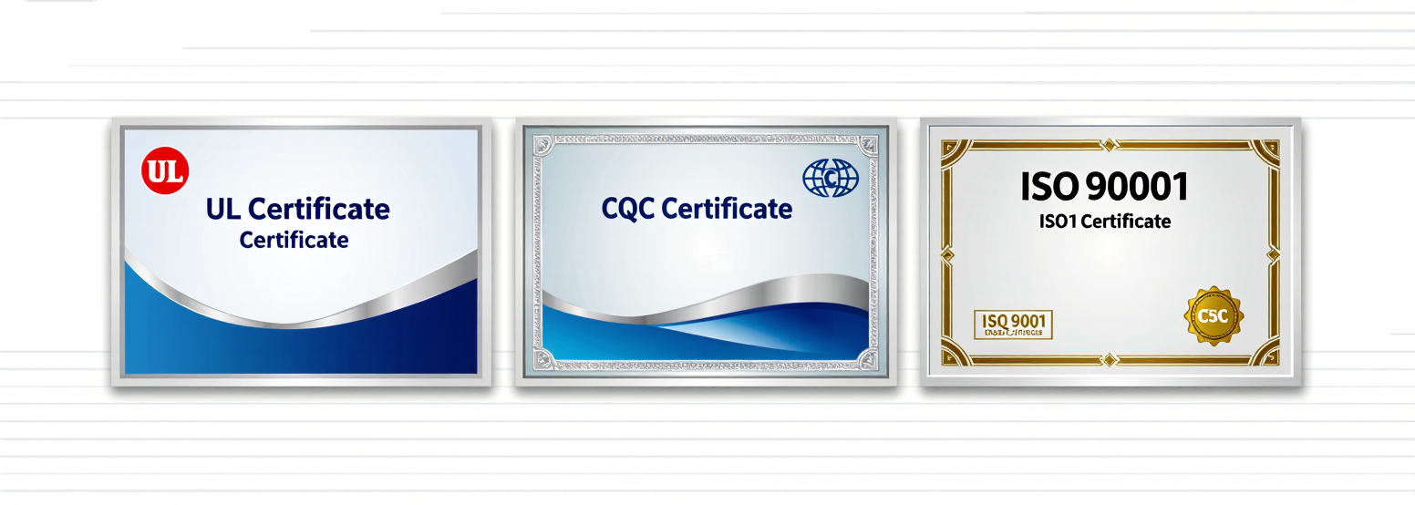 UL、CQC Certificate， ISO9001 Certificate